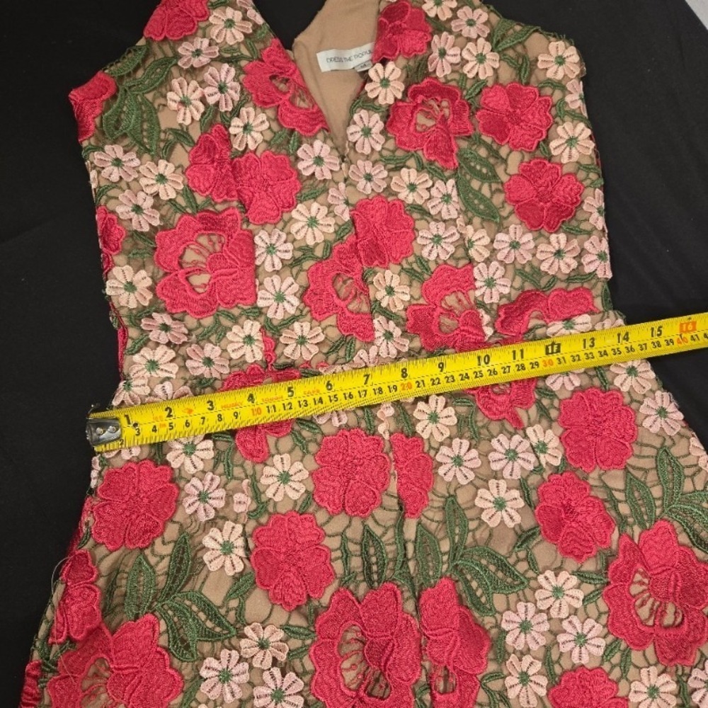 Dress The Population Floral Applique Emboidered Romper Size Medium - Picture 5 of 8